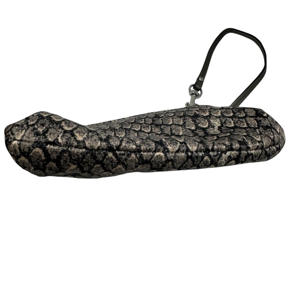Coach Taylor Snake Print Turnlock Wristlet Gunmetal - Picture 4 of 6